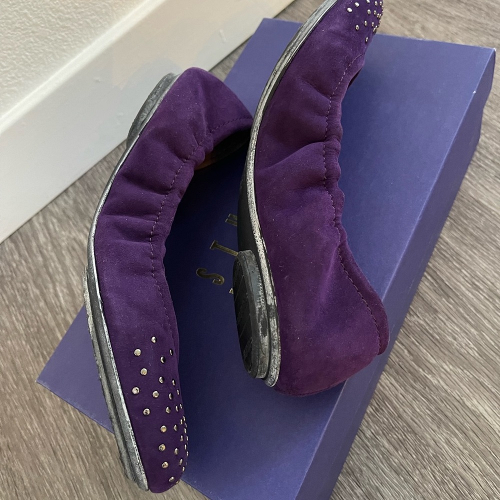 Authentic Stuart Weitzman Suede Flat Shoes, Size 7 - image 7